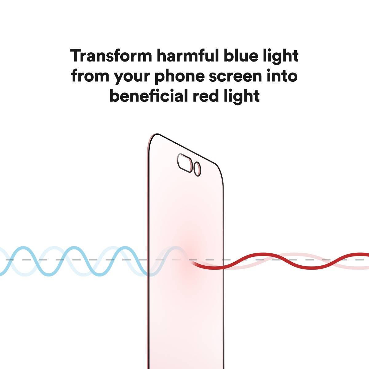 BodyGuardz Red light Converter Glass - szkło ochronne z konwerterem światła niebieskiego do iPhone 18 Pro Max / 17 Pro Max / 16 Pro Max