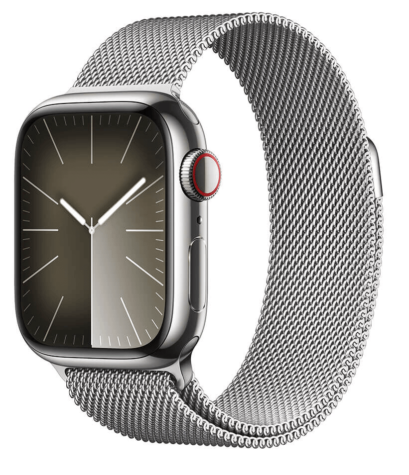 Apple Watch Series 9 GPS + Cellular 45mm Silver Stainless Steel Case with Silver Milanese Loop