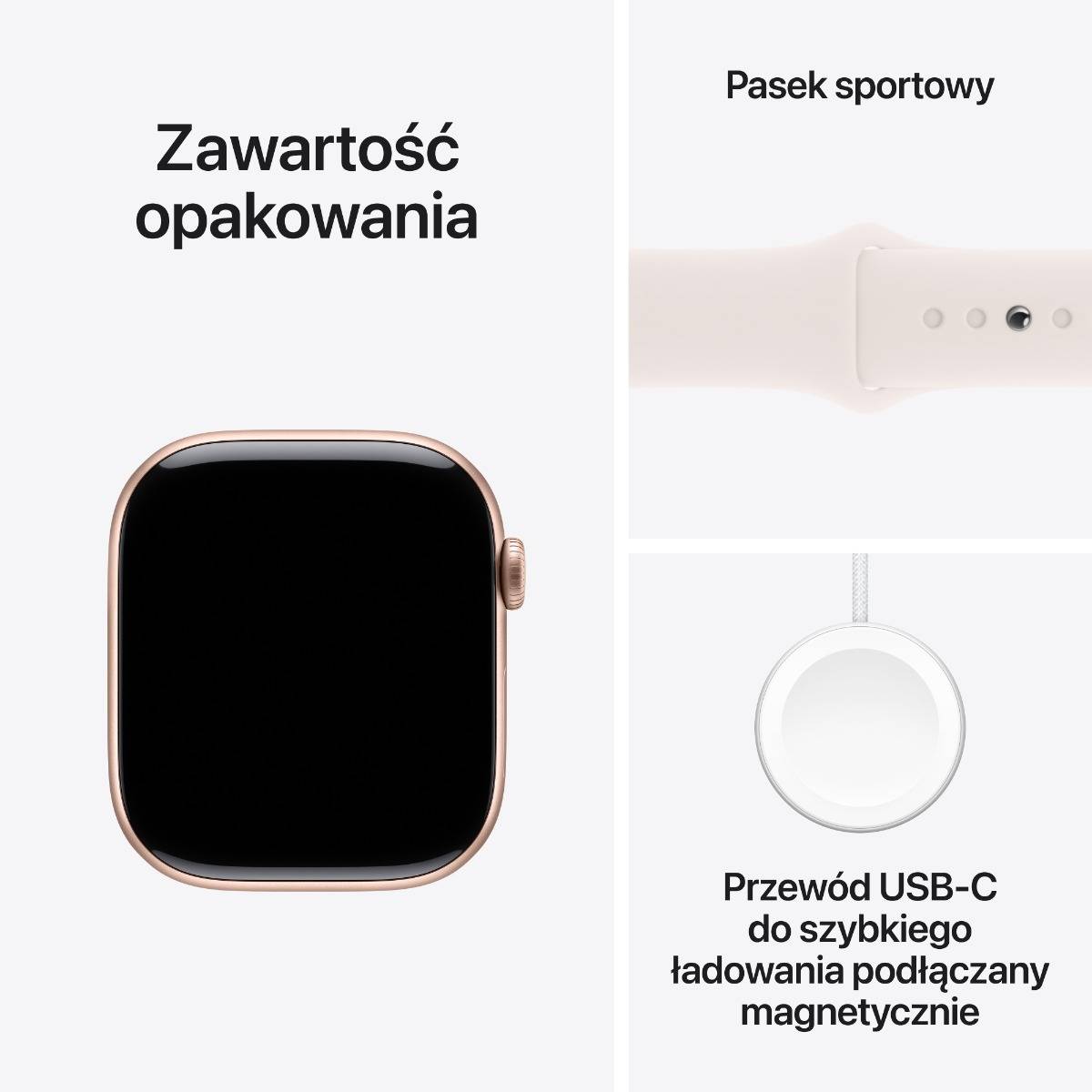 Apple Watch Series 10 GPS 42mm Rose Gold Aluminium Case with Light Blush Sport Band - S/M
