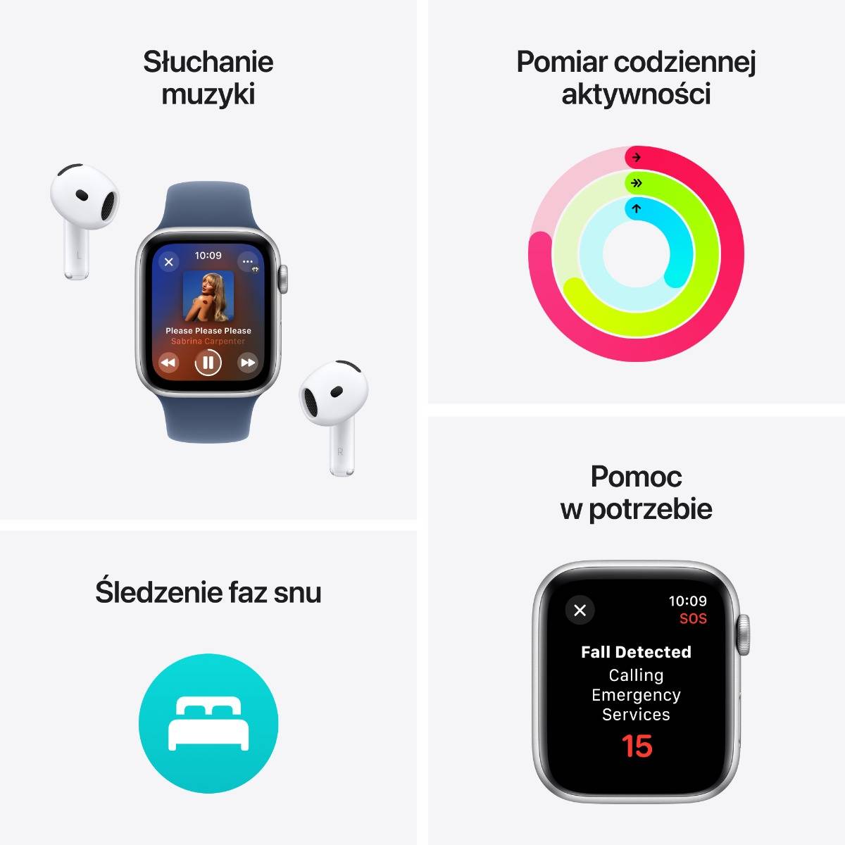 Apple Watch SE GPS 44mm Silver Aluminium Case with Denim Sport Band - S/M