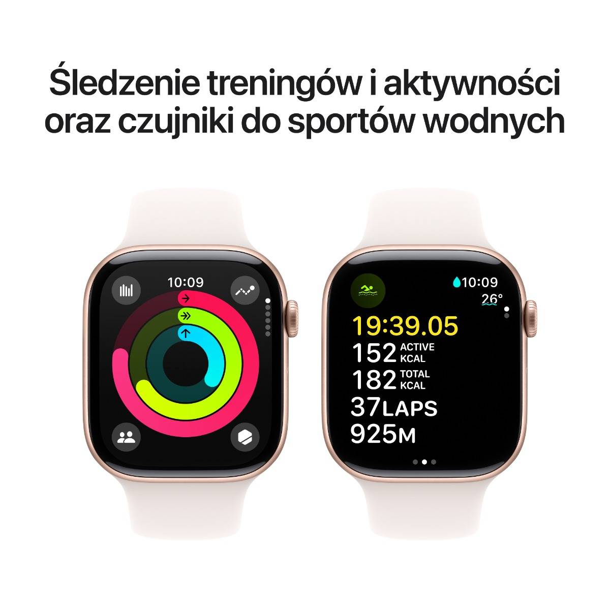 Apple Watch Series 10 GPS 42mm Rose Gold Aluminium Case with Light Blush Sport Band - S/M