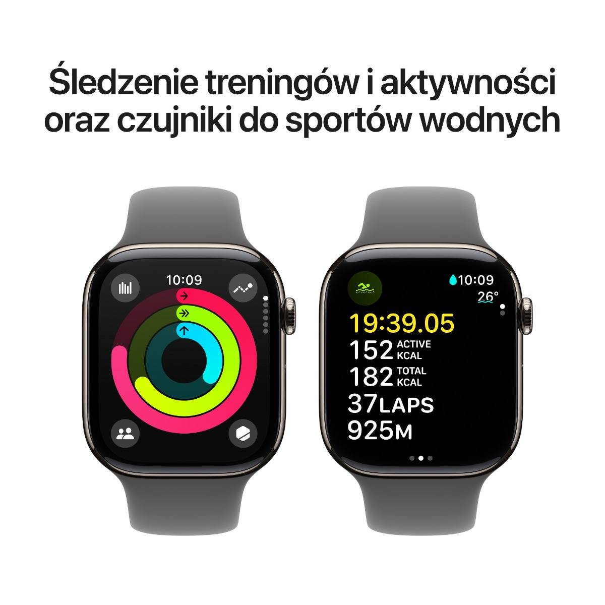 Apple Watch Series 10 GPS + Cellular 46mm Natural Titanium Case with Stone Grey Sport Band - M/L