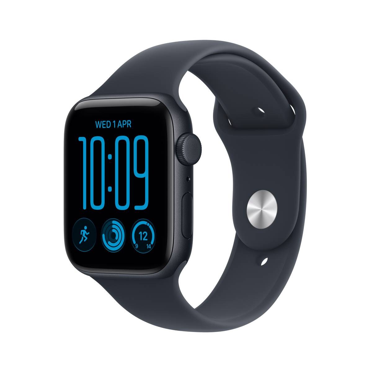 Apple Watch SE 3 GPS 40mm Midnight Aluminium Case with Navy Blue Sport Band - S/M
