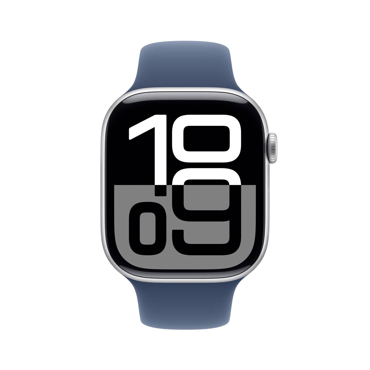 Apple Watch Series 10 GPS + Cellular 42mm Silver Aluminium Case with Denim Sport Band - M/L