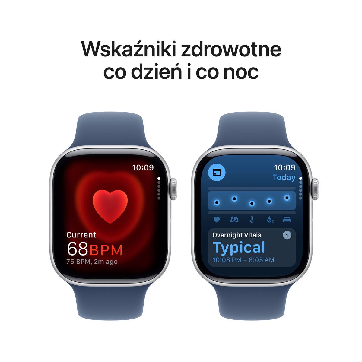 Apple Watch Series 10 GPS + Cellular 42mm Silver Aluminium Case with Denim Sport Band - M/L