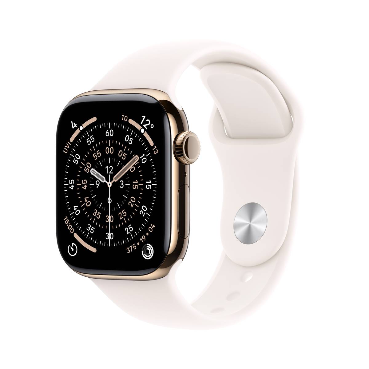 Apple Watch Series 11 GPS + Cellular 46mm Gold Titanium Case with Light Blush Sport Band - M/L