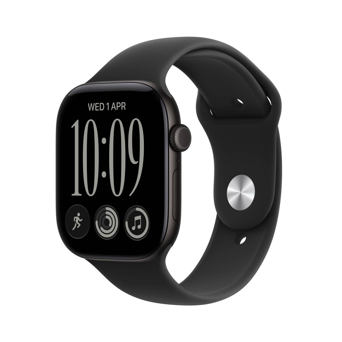 Apple Watch Series 12 GPS 42mm Black Aluminium Case with Black Sport Band - S/M
