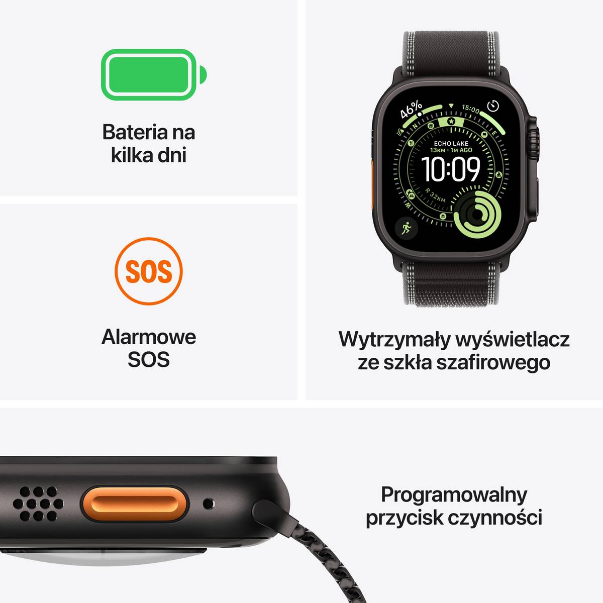Apple Watch Ultra 3 GPS + Cellular 49mm Natural Titanium Case with Anchor Blue Ocean Band