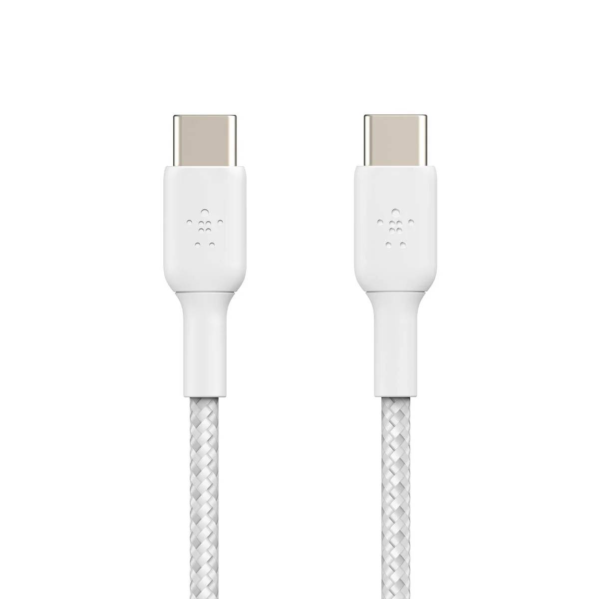Belkin BoostCharge Kabel w oplocie USB-C na USB-C 60W, 1 m, biały