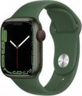 Apple Watch Series 7 GPS, 41mm Koperta z aluminium w kolorze zielonym z paskiem sportowym w kolorze koniczyny