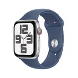 Apple Watch SE GPS + Cellular 44mm Silver Aluminium Case with Denim Sport Band - S/M-2024