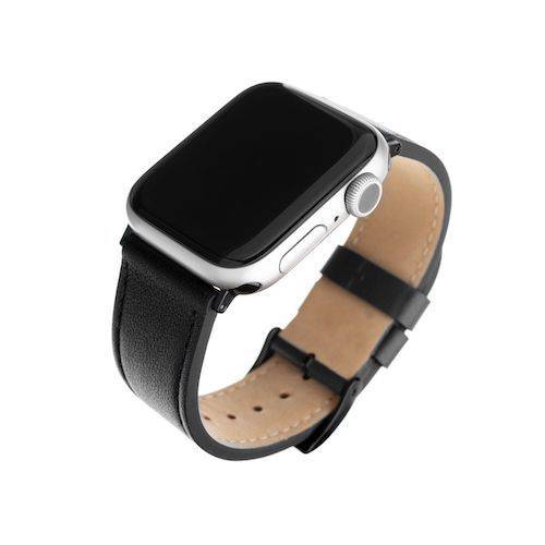 FIXED Leather Strap do Apple Watch 42/44/45/49mm - black