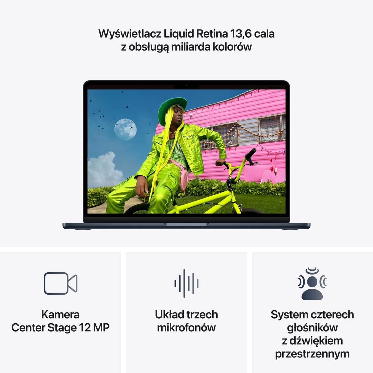 13-inch MacBook Air: Apple M5 chip with 10 core CPU and 8 core GPU, 16GB, 512GB SSD, US, 70W - Midnight