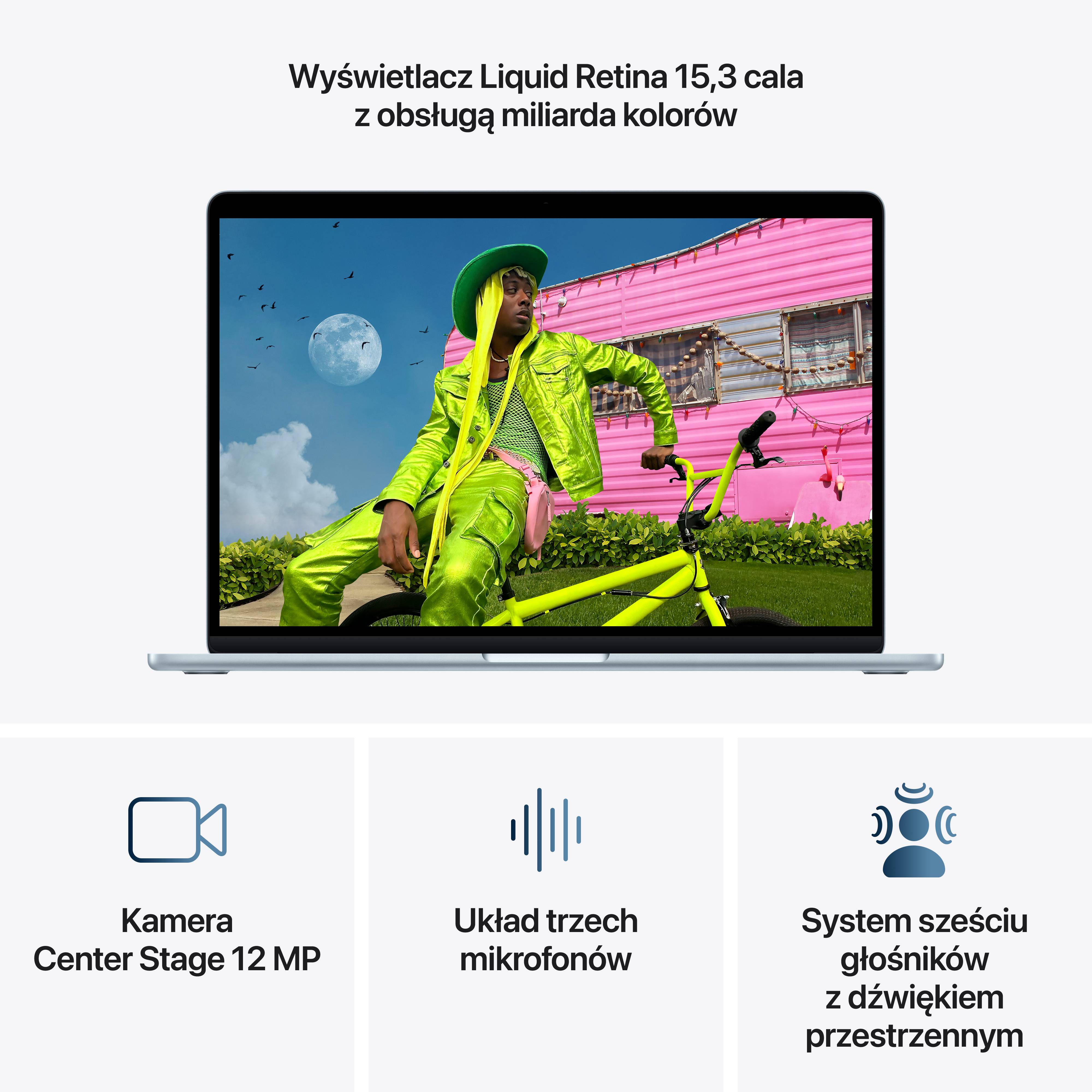 15-inch MacBook Air: Apple M5 chip with 10‑core CPU and 10‑core GPU, 24GB RAM, 512GB SSD, 70W - Sky Blue - MDVQ4ZE/A/R1/70W
