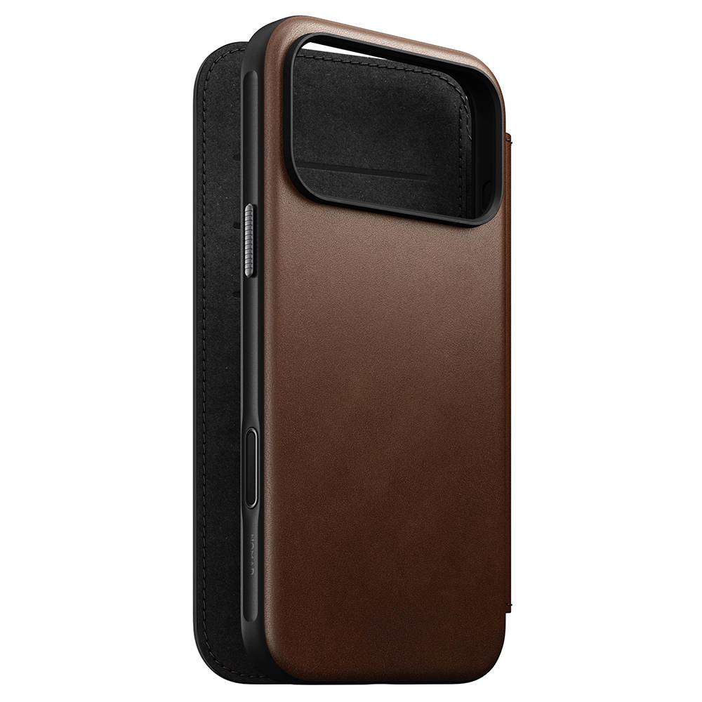 NOMAD Modern Leather Folio - skórzane etui do iPhone 17 Pro Max kompatybilne z MagSafe (brown)