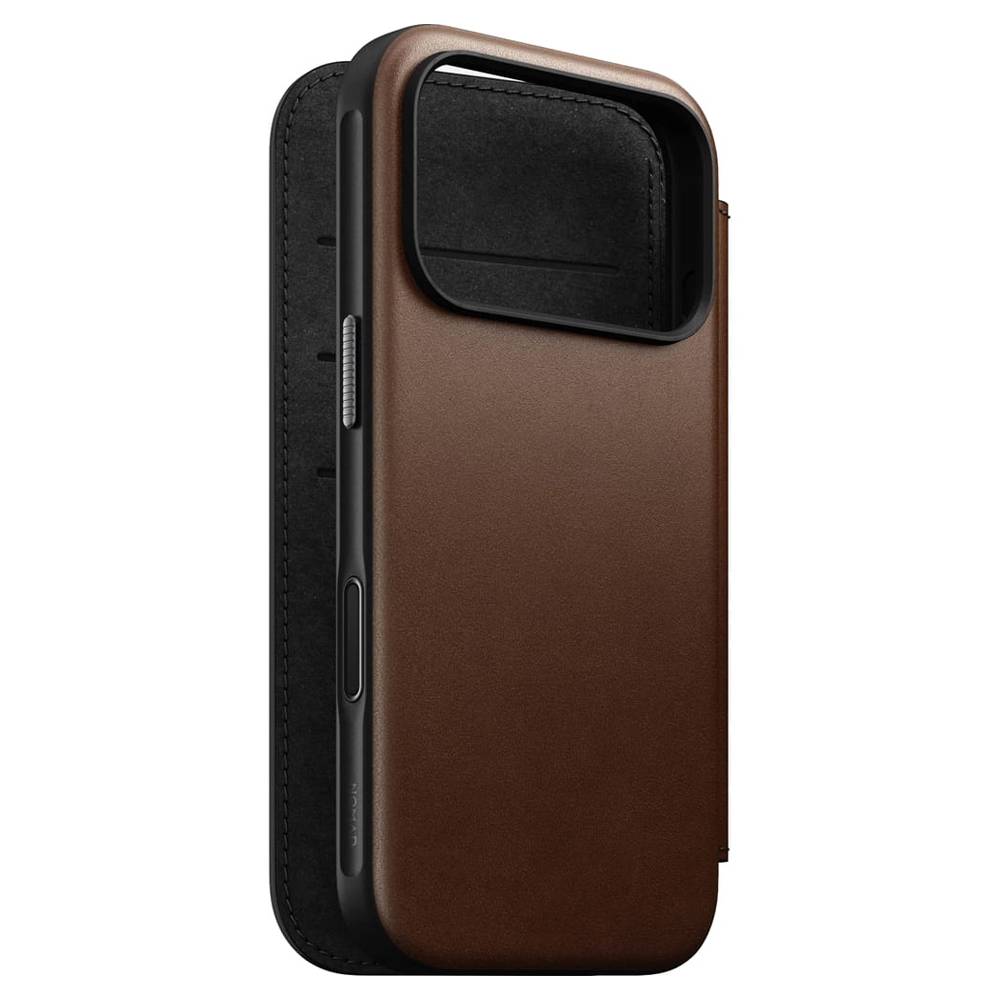 NOMAD Modern Leather Folio - skórzane etui do iPhone 17 Pro kompatybilne z MagSafe (brown)