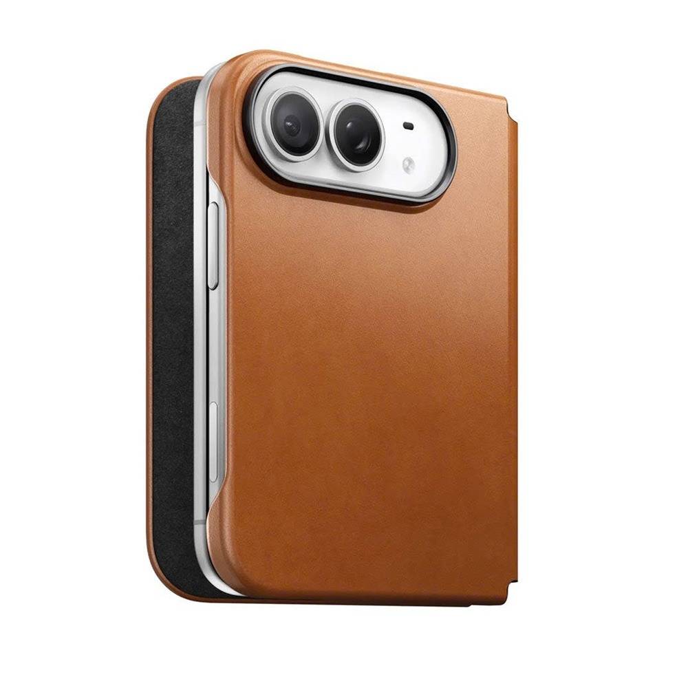 NOMAD Traditional Leather Folio - etui do iPhone Duo kompatybilne z MagSafe, skóra Horween (saddle)