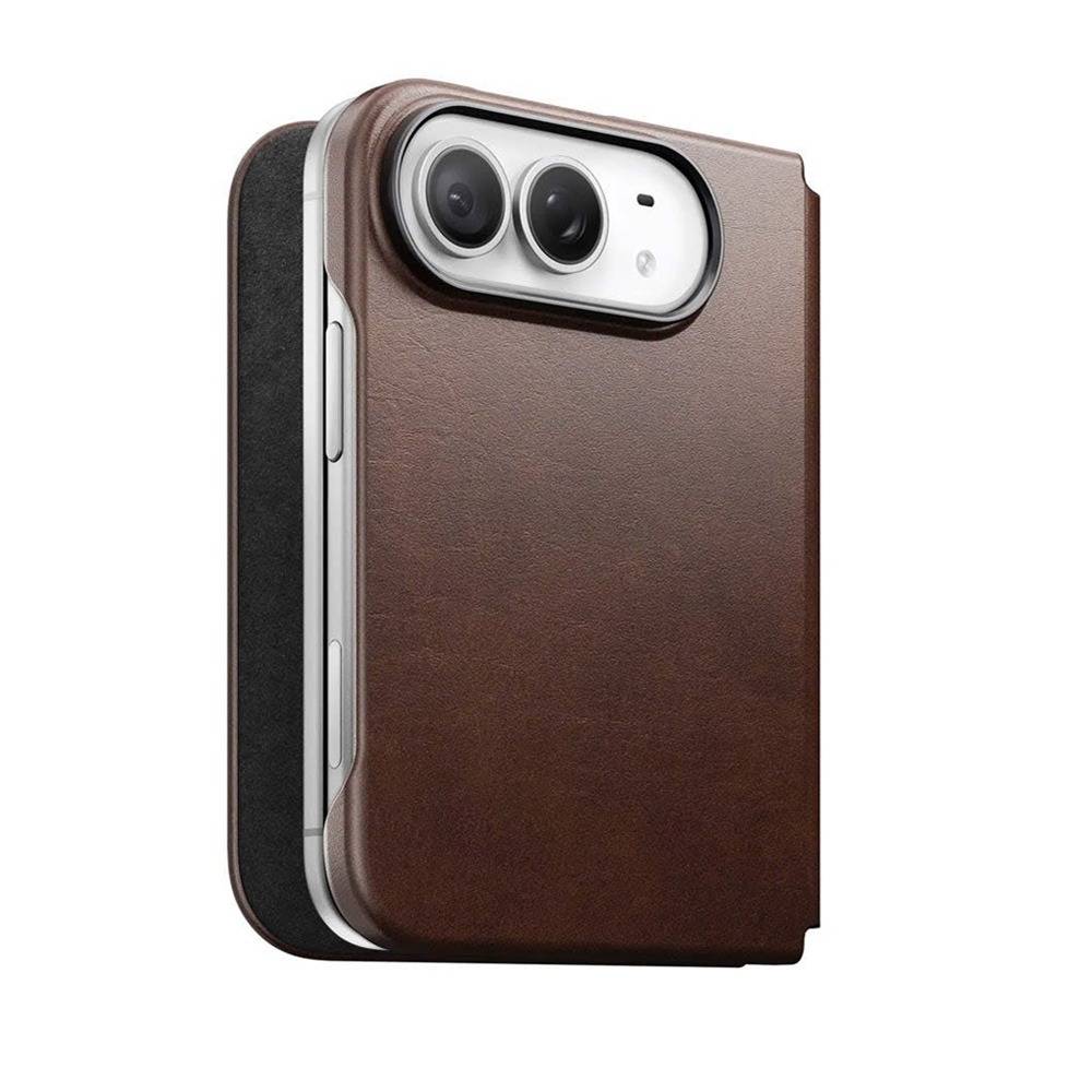 NOMAD Traditional Leather Folio - etui do iPhone Duo kompatybilne z MagSafe, skóra Horween (rustic brown)