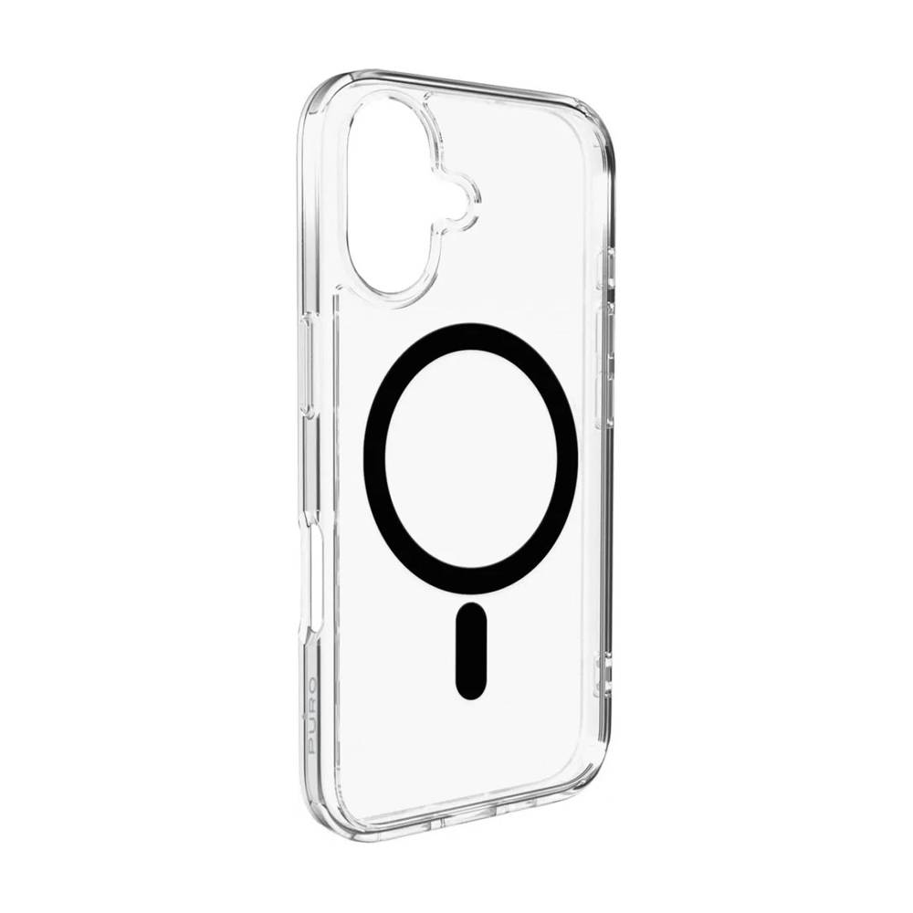 Etui Puro Lite Mag kompatybilne z MagSafe do iPhone 17 - przezroczyste z czarnym pierścieniem