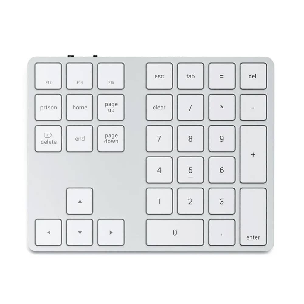 Satechi Aluminium Extended Keypad - bezprzewodowa klawiatura numeryczna z wbudowanymi skrótami klawiszowymi Bluetooth (silver)