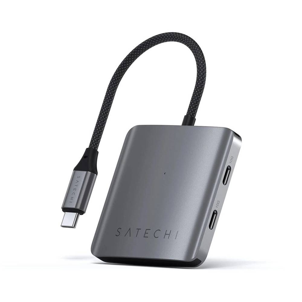 Satechi 4 Port USB-C Hub PD - aluminiowy hub USB-C (4x USB-C 10Gbps, w tym 1x 100W PD) (space gray)