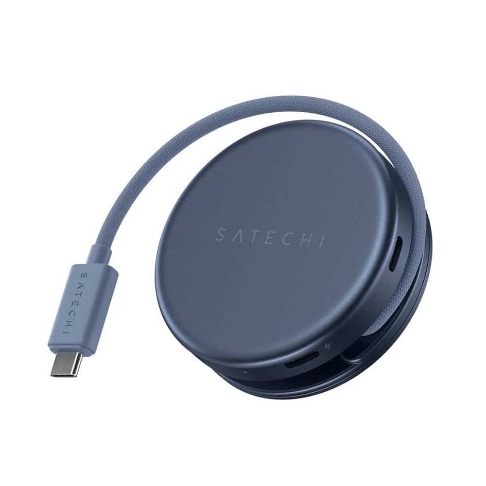 Satechi OntheGo 5-in-1 Multiport Adapter - adapter do urządzeń mobilnych (USB-C 5 Gbps, USB-A 5 Gbps, HDMI 4K, czytnik kart SD 104 MB/s, USB-C PD passthrrough 60W) (indigo)