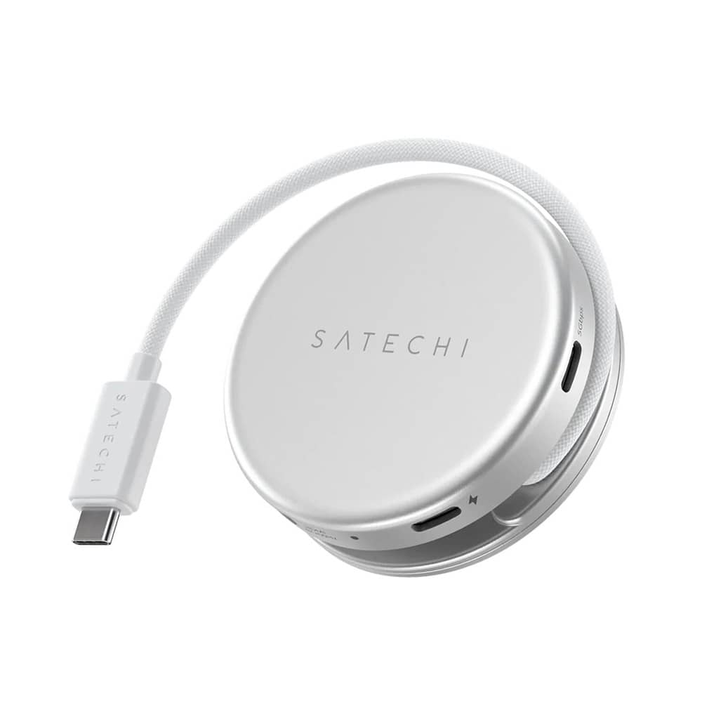 Satechi OntheGo 5-in-1 Multiport Adapter - adapter do urządzeń mobilnych (USB-C 5 Gbps, USB-A 5 Gbps, HDMI 4K, czytnik kart SD 104 MB/s, USB-C PD passthrrough 60W) (silver)