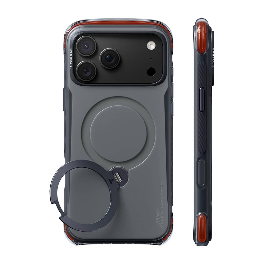 TORRAS Ostand Q3 Air Pro - etui do iPhone 18 Pro / 17 Pro kompatybilne z MagSafe (obsidian core)