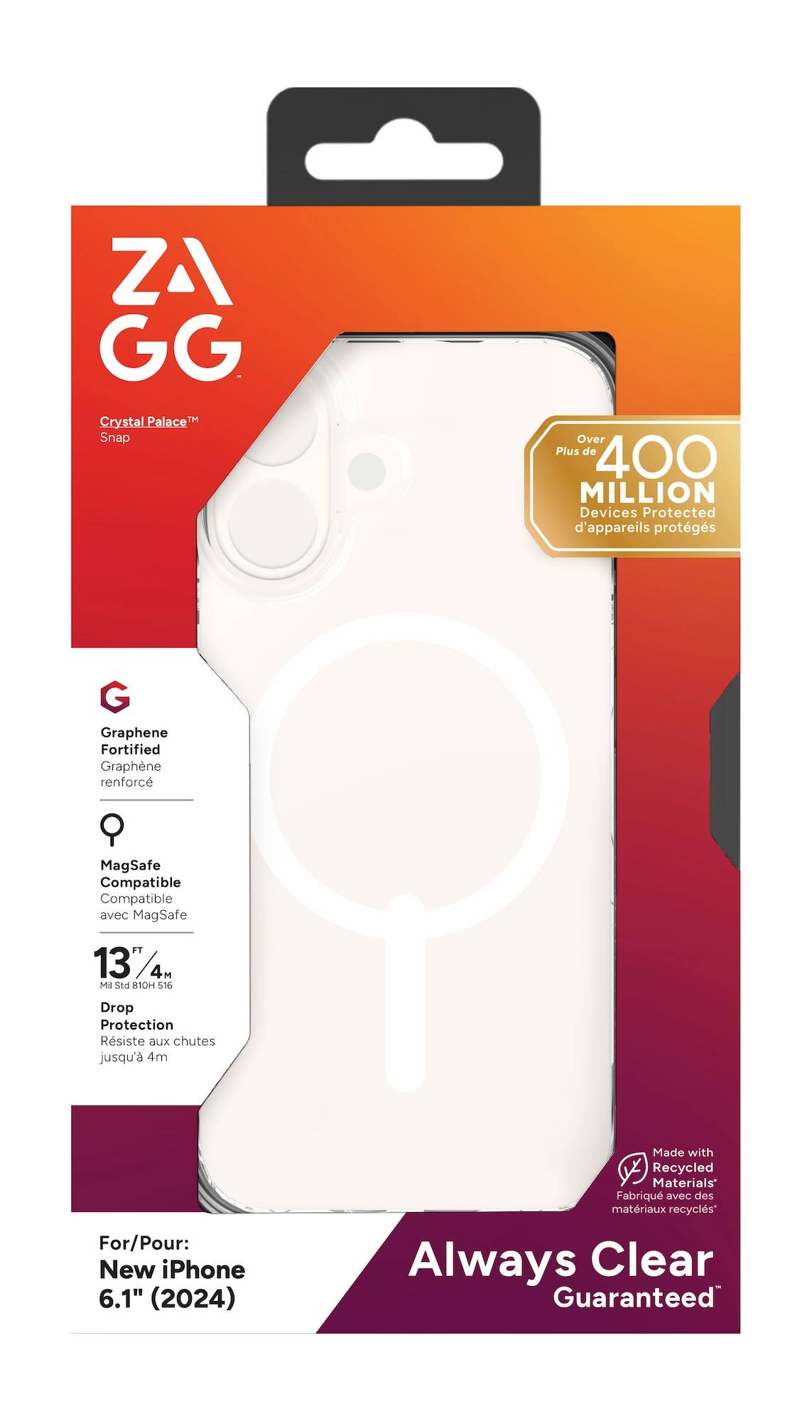 ZAGG Crystal Palace Snap - obudowa ochronna do iPhone 16 kompatybilna z MagSafe (clear)