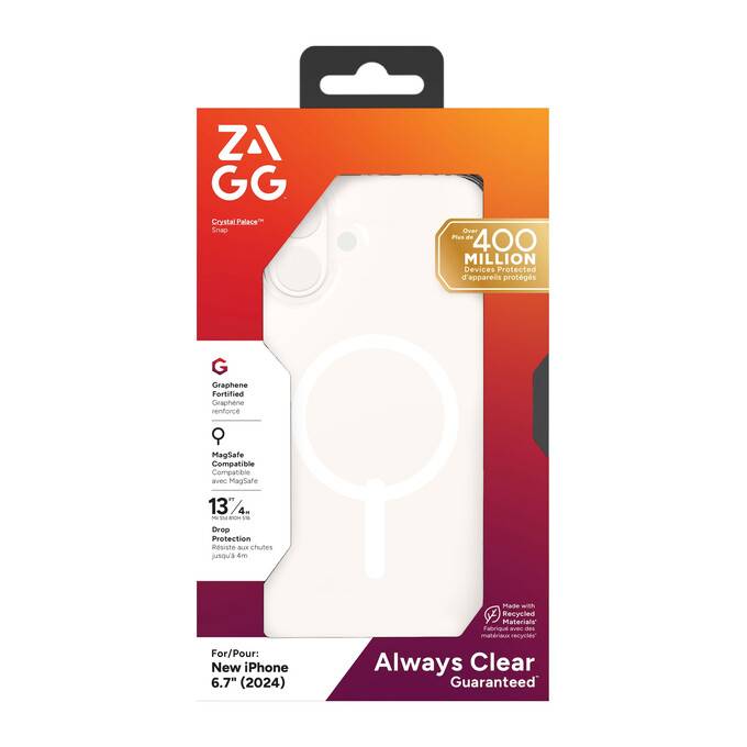 ZAGG Crystal Palace Snap - obudowa ochronna do iPhone 16 Plus kompatybilna z MagSafe (clear)